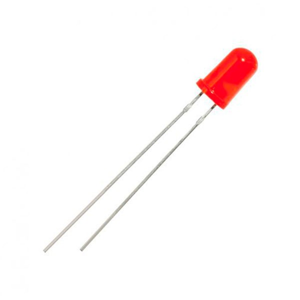 Светодиод ультраяркий красный 5мм (635nm, 1000mcd, 60град, дифузный) .